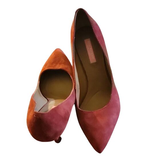 Isaac Mizrahi Suede Pumps Women's 11 Red Pointed Toe Career Office NWT - Picture 3 of 5